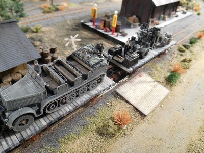 HO Roco Minitank 7th Panzer Army Artillery Cars A2222 Custom Hand Painted