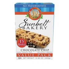 Chewy Chocolate Chip Granola Bars, 1.1 oz Bars, 15 Count