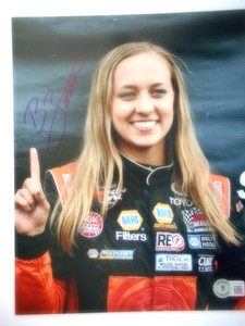Brittney Zamora signed #10 RACKLEY ROOFING Toyota Nascar 8x10 Photo BECKETT BAS