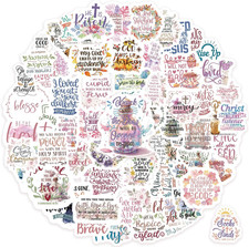 300Pcs Inspirational Christian Stickers - Bible Verse Designs for Journaling, M