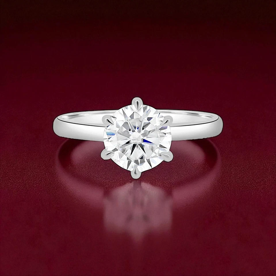 1.50 CT Round Cut Solitaire Diamond Engagement Ring IGI Lab Created 950 Platinum - Image 3 of 4