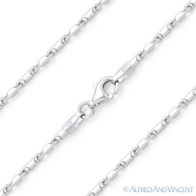 2 mm dünne Stabglied Heshe italienische Kette Halskette massiv 0,925 Italien Sterlingsilber