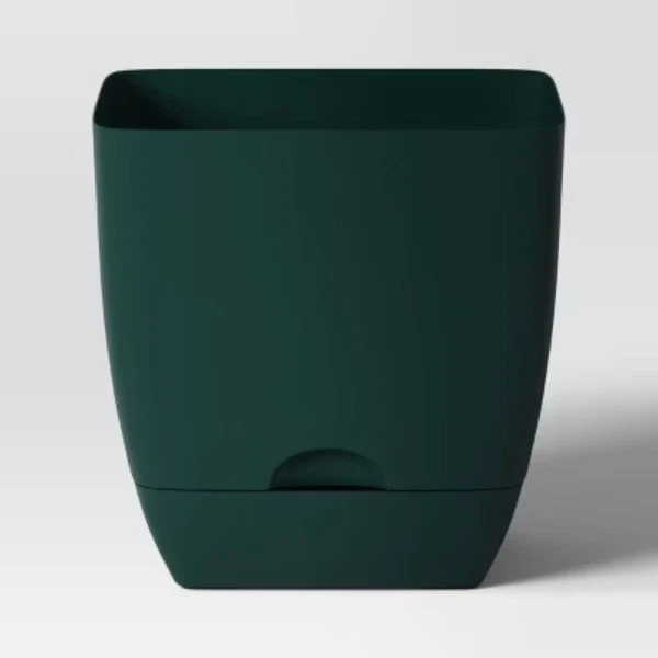 Maceta cuadrada de plástico para interiores y exteriores 10"x10" Foto 4 de 4