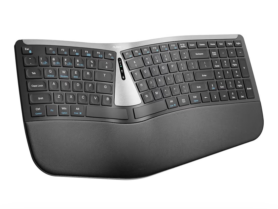 NEW Nulea RT07B Wireless Ergonomic Split Keyboard Bluetooth USB-C Win Mac