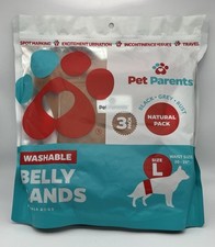 NEW Pet Parents 3-Pack Washable Belly Bands for Male Dogs Black Grey Rust