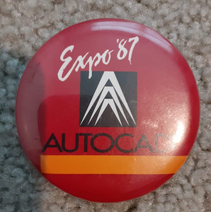 Vintage Pinback Button - AUTOCAD Expo '87 - Great Shape Collectible