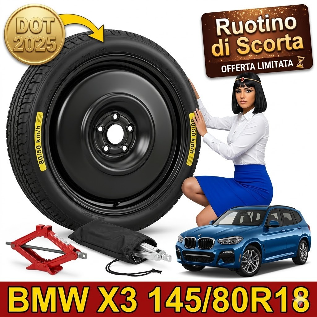 Space Saver Spare Wheel 18"" For BMW X3 G45 5 Holes Jack Pouch DOT 25 145/80R18