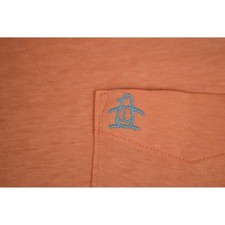 Penguin Shirt VTG Grand Slam Size L 80s Salmon Pink Unique Fade Made USA