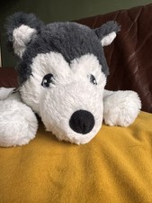 Ikea Plush Siberian Husky Wolf Puppy Dog Stuffed Animal Soft Toy 10" Grey LIVLIG