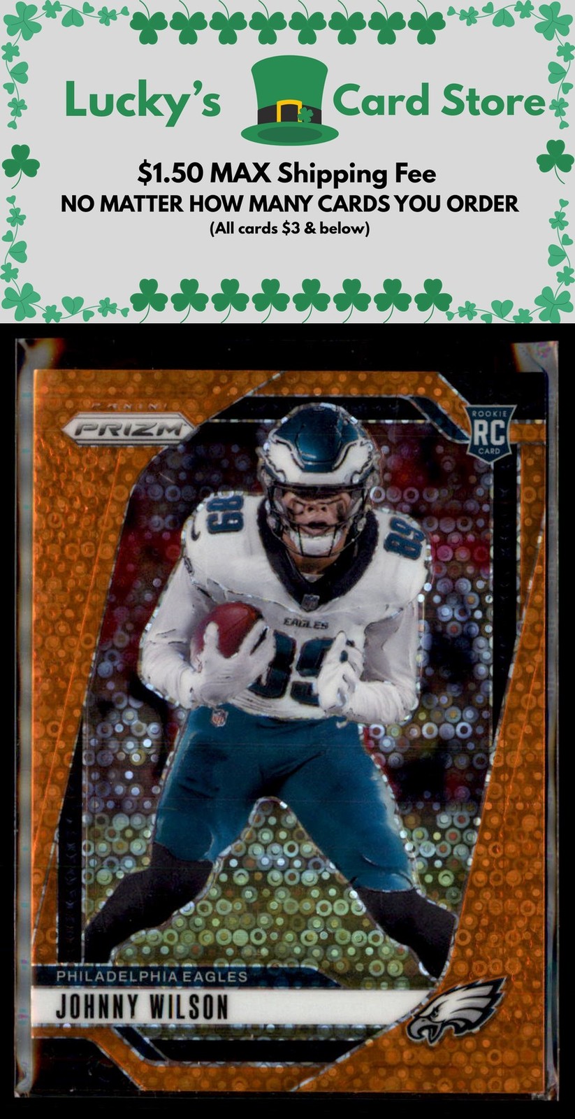 2024 Panini Prizm #355 Johnny Wilson Orange Disco Prizm Rookie