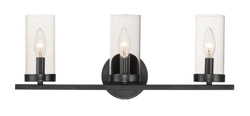 Maxim Sentinel 3-Light Bathroom Vanity Light in Black - Picture 2 of 2