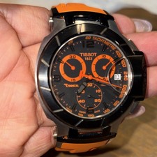 Tissot T-Race Chronograph Quartz Men's Watch Orange Rubber Strap 100m