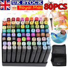 80 Colours Dual Tip Twin Marker Pen Set For Copic Posca Drawing Artist Sketch