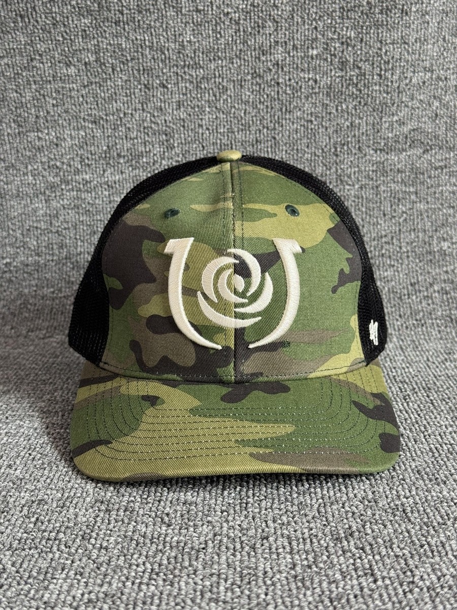 47 Brand Camo Trucker Snapback Hat Black Mesh One Size