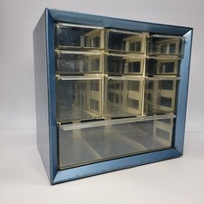 Vintage 10 Drawer Metal Akro-Mils Small Parts Storage Organizer Cabinet Bin