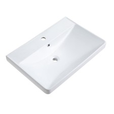 700mm Ceramic Basin with Tap Hole White