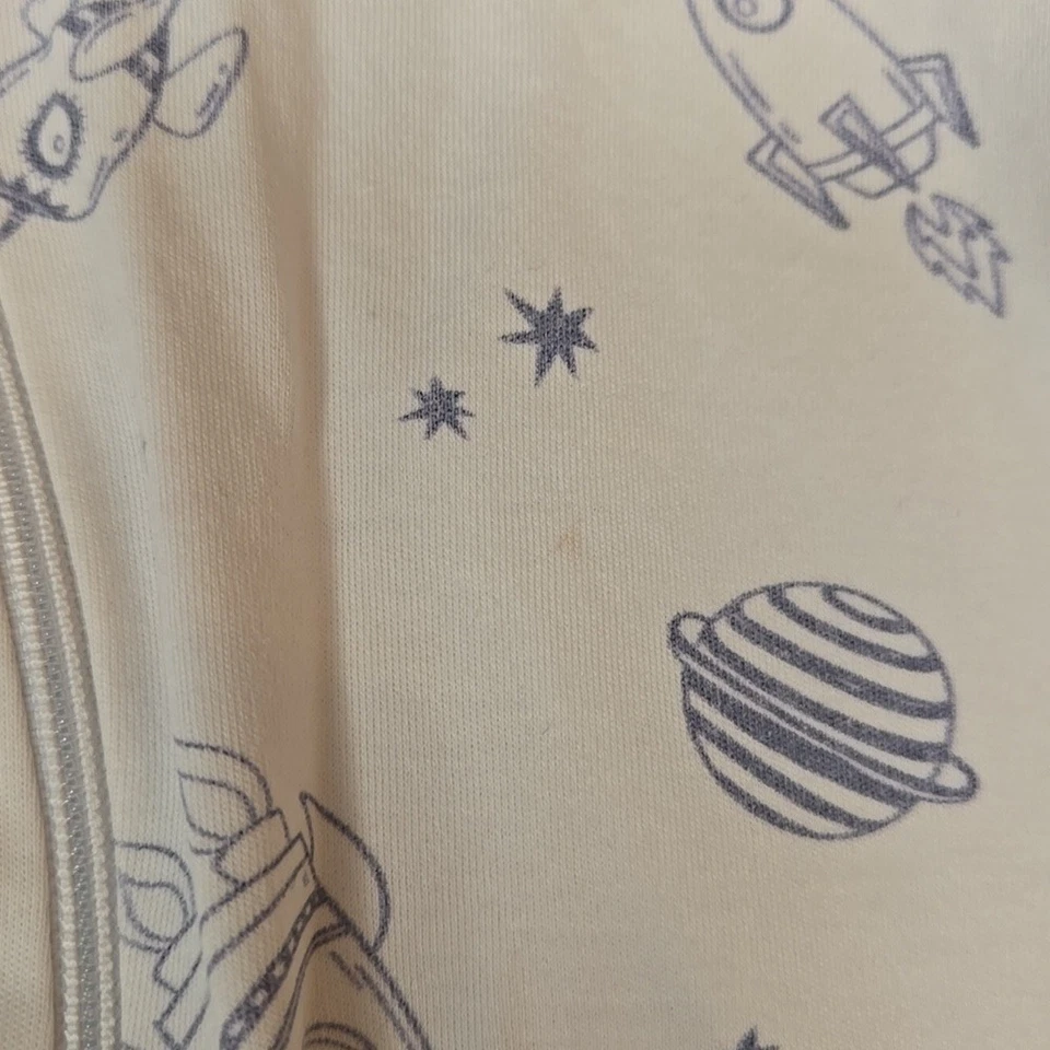 Sammy + Nat Bebé Unisex 12M Cremallera Body Pijama Alien Planetas 100% Algodón Pima Foto 2 de 4