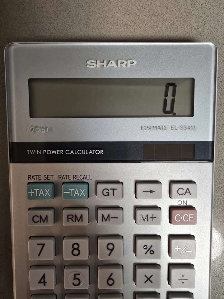 Sharp Elsimate EL-334M 10 Digit Twin Power Solar Desk Basic Tax Rate Calculator - Image 2 of 3