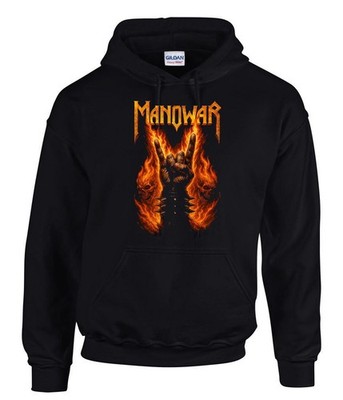 MANOWAR Rock Music Logo schwarz Hooded Kapuzenpullover -31426-SW