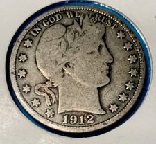 1912-P Barber Half Dollar USA     Historic .90 Silver Coin   Lots of details 