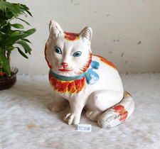 Antike Handgemachte Terrakotta Katze Figur Pet Figurine Keramik Deko TC338