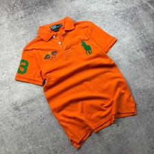 Vintage Polo Ralph Lauren Vibrant Orange Pony Yacht Club Polo Shirt Size S