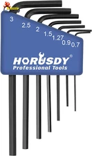 7-Piece Mini Hex Key Metric Set, L Shape Allen Wrench, 0.7Mm, 0.9Mm, 1.27Mm, 1.5