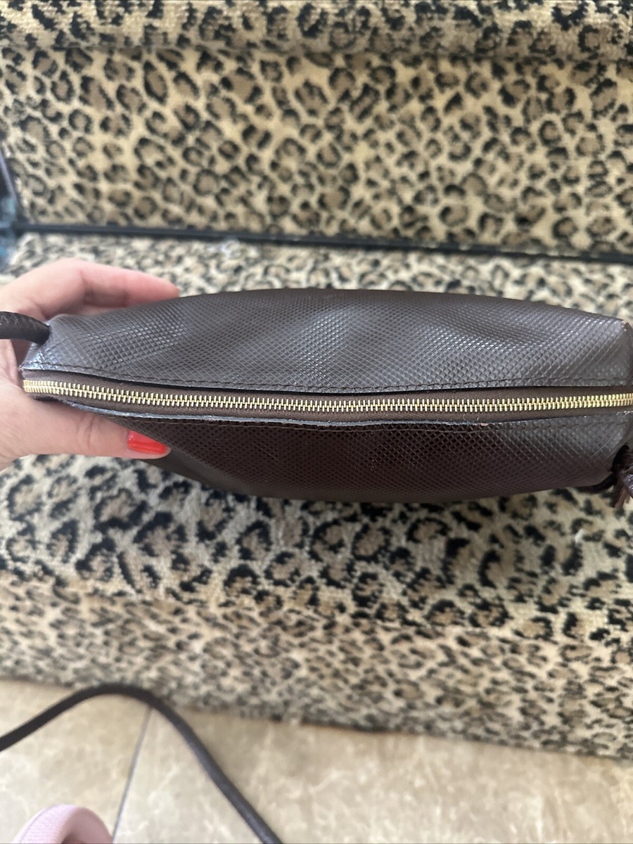 Bottega Veneta Vintage Chocolate Brown Nodini Logo Fabric