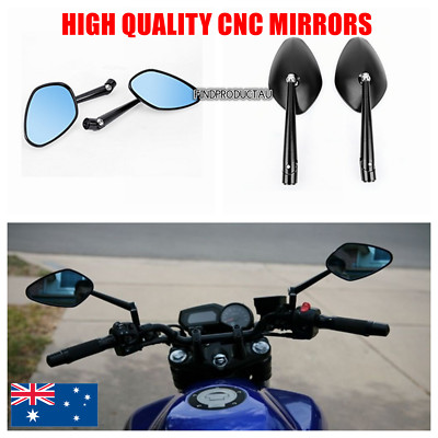 2X Black CNC 3D Wave Billet Side Mirrors Triumph Street Triple 675 Speed Triple