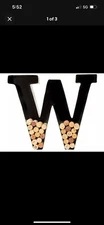 Wine Cork Holder Metal Monogram Letter W Gift Initial Decor Wall Art Lovers Easy