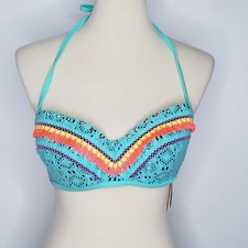 Shade Shore NWT Sea Breeze Strappy Underwire Halter Bikini Swim Top 38B