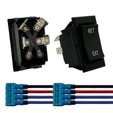 Momentary Reverse Polarity Rocker Switch 20A, 12V DC On-Off DPDT - 4 Pin 2 pk