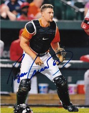 RYAN LAVARNWAY  BALTIMORE ORIOLES    ACTION SIGNED 8x10