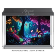 Fantasy Colorful Forest Polyester Fish Tank Glass Backdrop Aquarium Background