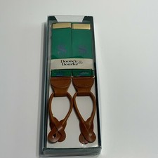 VTG Dooney Bourke Braces/Suspenders Leather/Green with Purple Signs/Money
