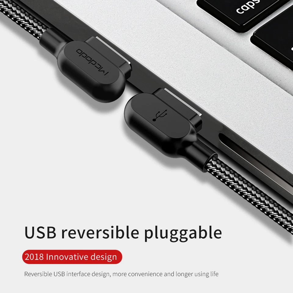 Mcdodo Elbow USB Cable Charger Cord for iPhone XS 11 12 13 14 Pro Max 8 SE iPad - Image 3 of 4