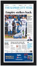 2015 World Series GM 3 Kansas City Royals Vs The Mets Newspaper Reprint Framed
