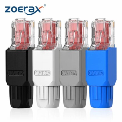 10PC RJ45 CAT6A CAT6 Connector, ZoeRax Tool Free Ethernet Termination Plugs