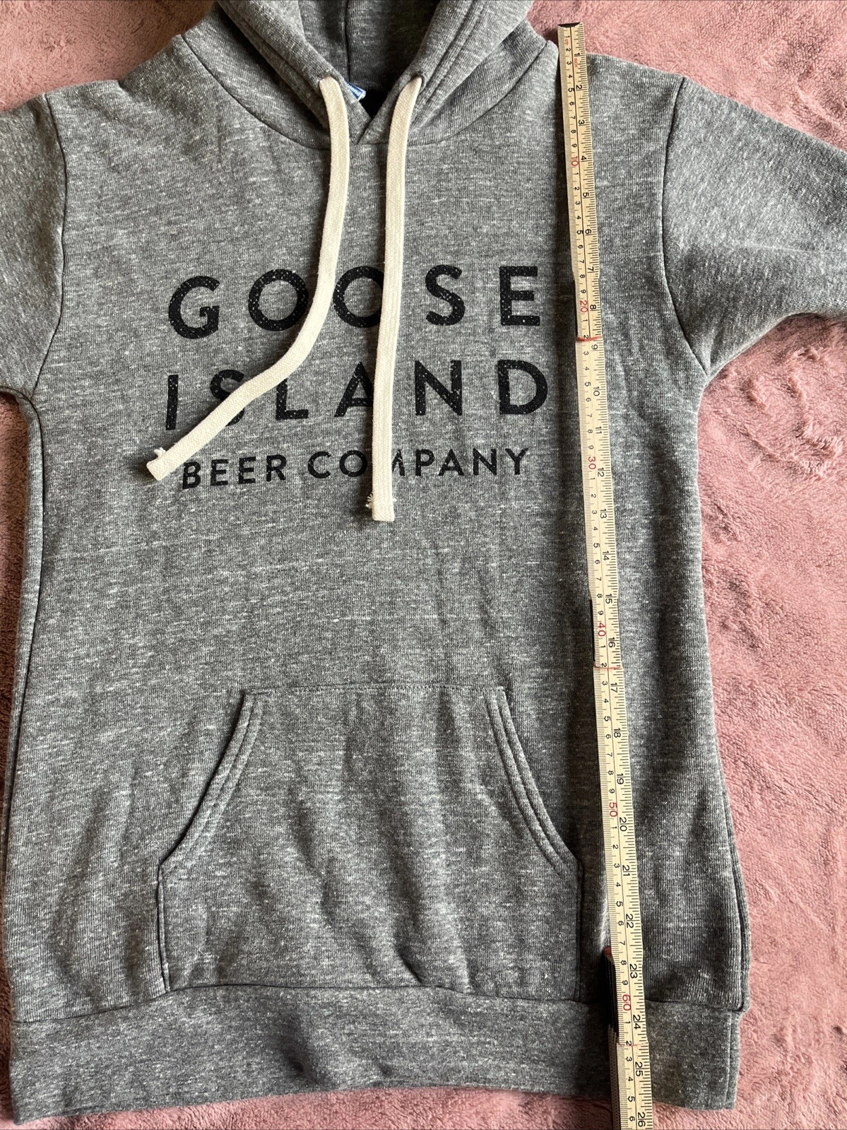 VETEMENTS Felpa con cappuccio donna Goose Island Beer Company grigia misto cotone coulisse taglia small