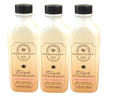 3 BATH  BODY WORKS BODY MASSAGE OIL AROMATHERAPY STEEPED INVIGORATION 4 0Z NEW