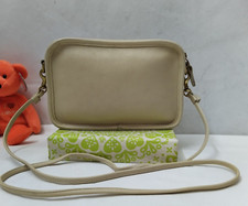 Coach Carnival Ivory Leather Zipper Crossbody Bag - Vintage #9925 Made in USA