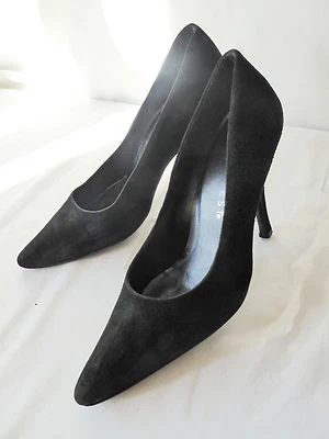 NINE WEST Escarpins stilettos Cuir daim NOIR Bouts pointus T 39 Très bon état - Photo 1/4