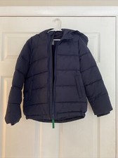 Primary kid's coat size 8-9 navy fleece-lined zip up hooded