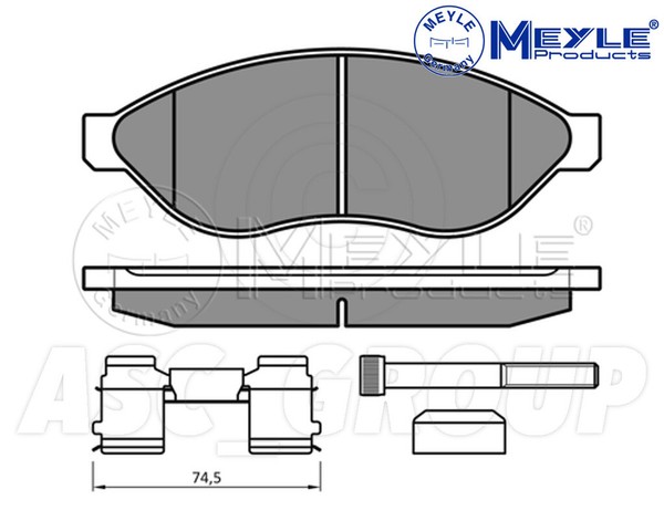 Meyle Bremsbelagsatz, Vorderachse Mit Anti Quietsch Platte 025 244 6819/W1-image
