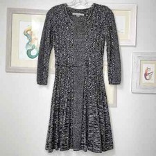 Marc New York Black & White Knit Fit & Flare Sweater Dress Size Small