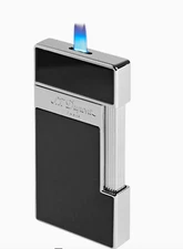 S.T. Dupont Slimmy Black Lacquer & Chrome Lighter, 028001, 28001,  New In Box