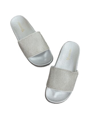 New Women Extremely Comfy Bling Rhinestone Cloud Slide Sandal Flip Flop Open Toe