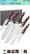 Brewin CHEFILOSOPHI Japanese Chef Knife Set 5 PCS with Elegant Red Pakkawood...