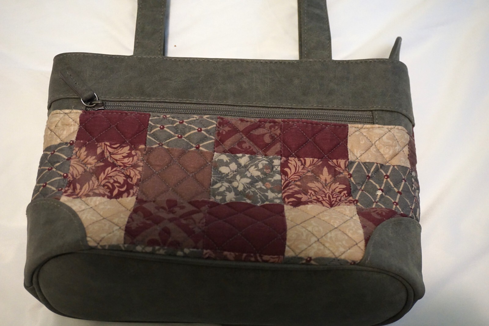 Donna Sharp Medium Gray Mauve Patchwork Quilted H… - image 2