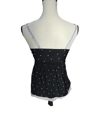 Black & White Polka Dot Lace Trim Babydoll Lingerie*Adj Straps*Sissy*NWOT - Picture 2 of 4